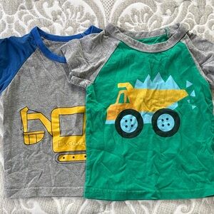 Amazon Kids Short Sleeve Tees - Green and Gray Construction Theme